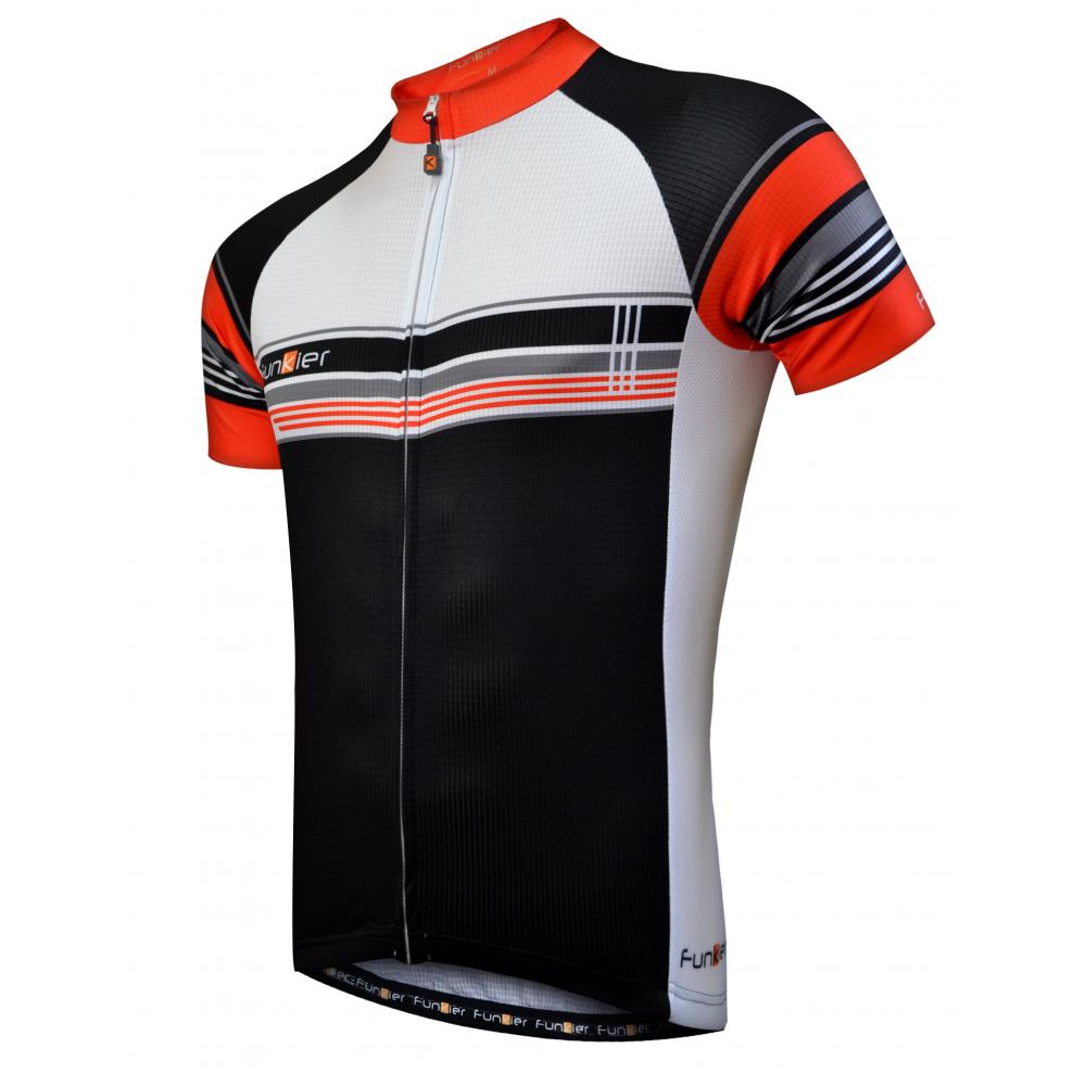 Велофутболка 12-286 J-765 Black черно-белая с молнией S FunkierBike 12-286