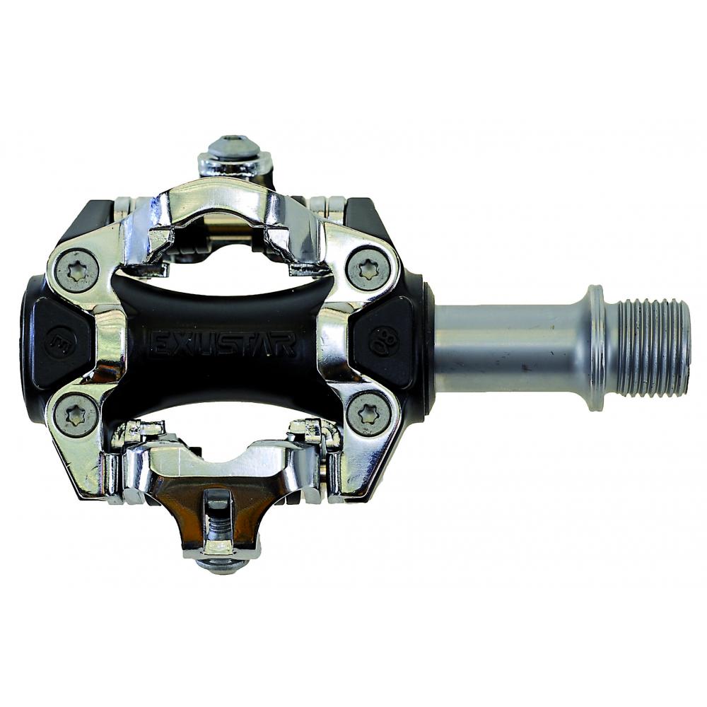 Педали 5-311849 алюм. контактные, ось Cr-Mo SHIMANO SPD-совместим. 360гр, сер.-черные E-PM211 EXUSTA 5-311849