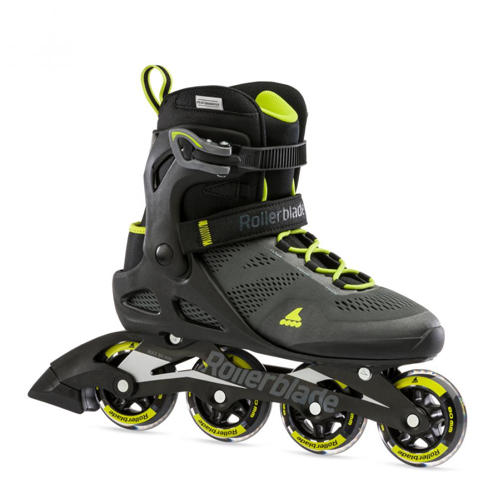 коньки роликовые 300 Rollerblade 21 м MACROBLADE 80 black/lime 62-21-177955