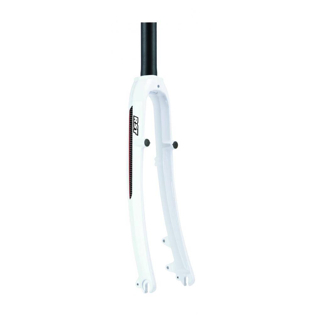Вилка жесткая 1-0500 ал.-магний 26"х28.6 750г V+D CITY/TREKKING белая RST RF-M6 1-0500