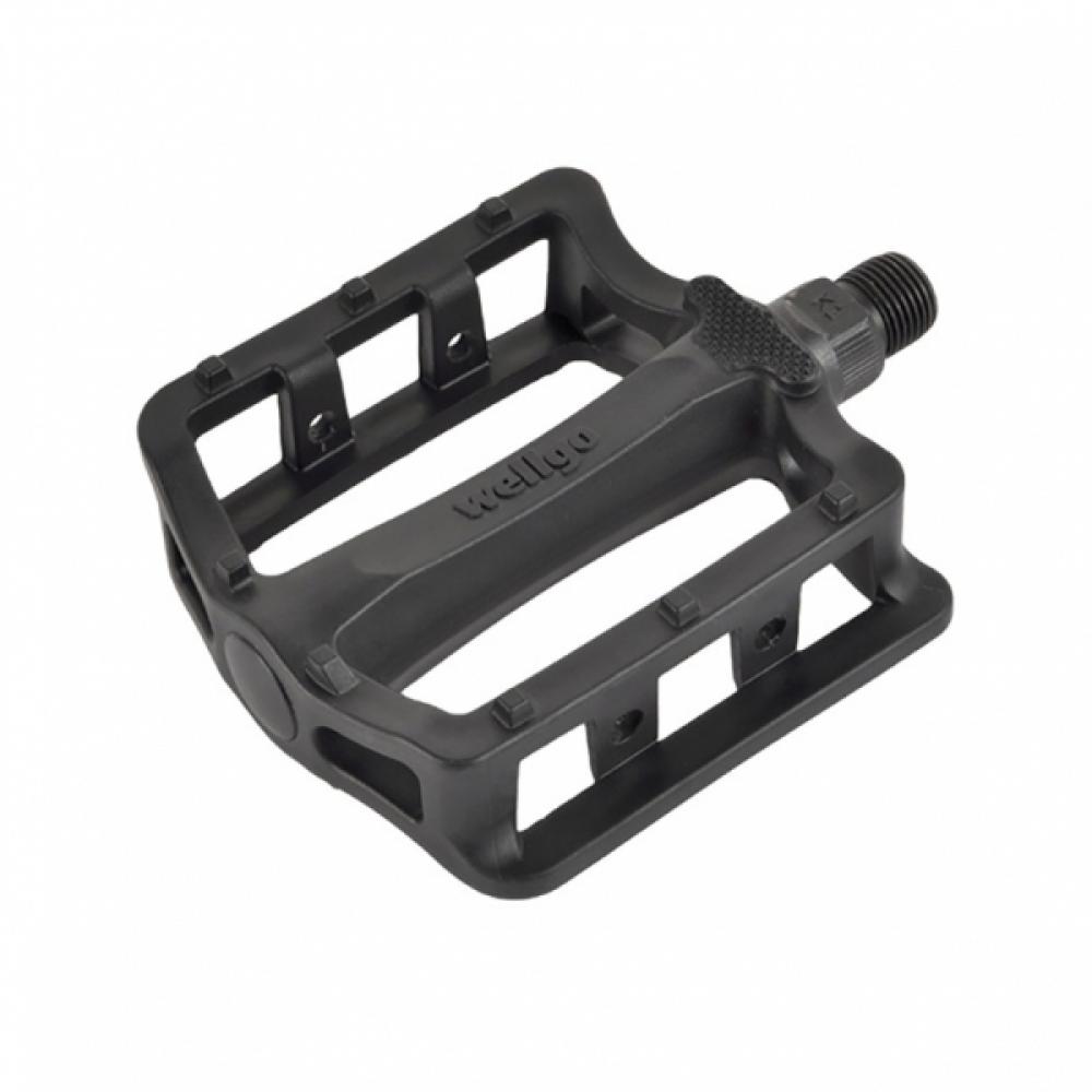 Педали 6-190149 пластик BMX/Downhill Black B197 широк. ось Cr-Mo 290г, 106х90х32мм черные WELLGO 6-190149