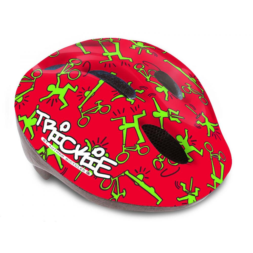 Шлем 8-9090080 с сеточкой Trickie 151 Red/Grn детский/подр. 8отв. красно-зеленый 49-56см (10) AUTHOR 8-9090080