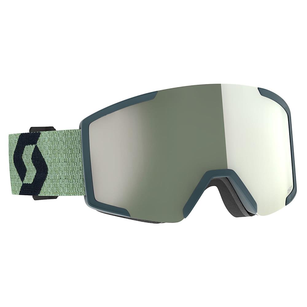 Горнолыжная маска Scott Shield AMP pro soft green/black amp pro white chrome ES414497-7644361