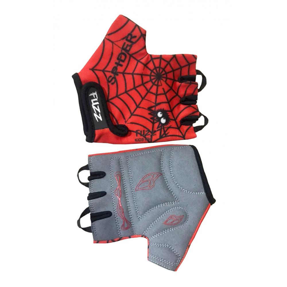 Перчатки 08-202023 детские лайкра SPIDER красно-черные, р-р 8/L (для 6-8 лет), GRIP GEL, с петелькам 08-202023