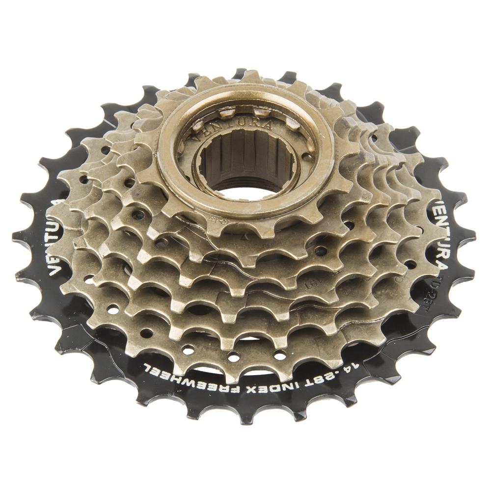 Кассета трещ. 6ск. 5-700170 FREEWHEEL 6х14-28 черно-коричневая HG-копия SHIMANO-совместимая VENTURA 5-700170