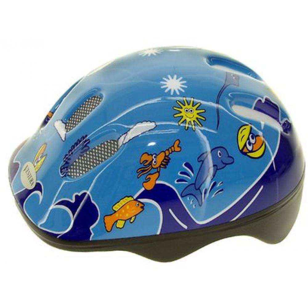 Шлем .детский/подростк. 5-731000 с сеточкой 6отв. 52-56см SEA WORLD/голубой (10) M-WAVE 5-731000