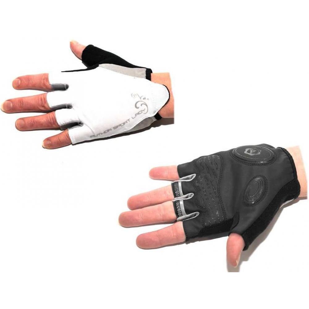 Перчатки 8-7130568 Lady Sport Gel жен. черно-белые S гель/лайкра/синт.кожа с петельками (20) AUTHOR 8-7130568
