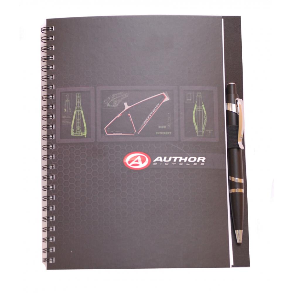 Блокнот AUTHOR A5 на  пруж. с ручкой 16-900040 30-16-900040