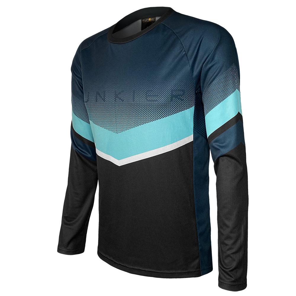 Велофутболка с длинным рукавом 13-806 JE-2120 Turquoise Men Enduro long sleeve raglan jersey, черно- 13-806