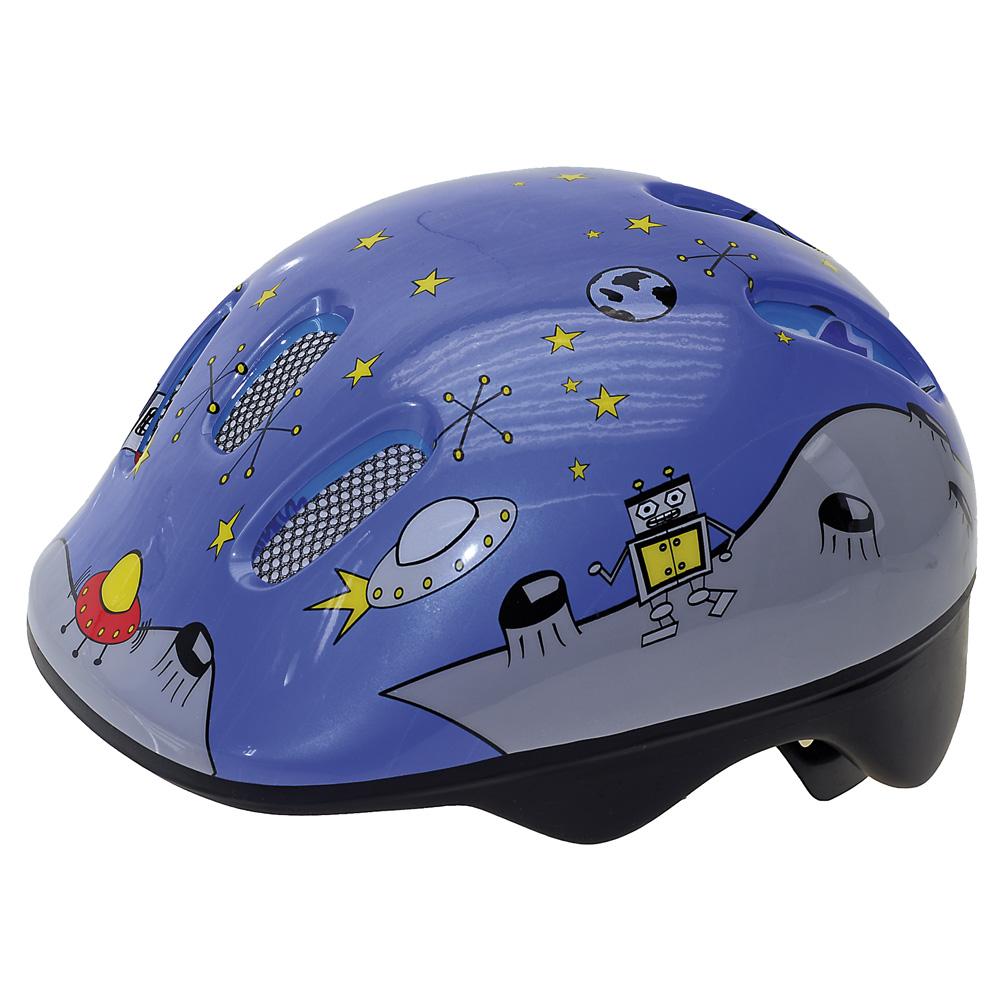 Шлем .детский/подростк. 5-731125 с сеточкой 6отв. 52-56см SPACE/голубой светоотраж. (10) M-WAVE 5-731125