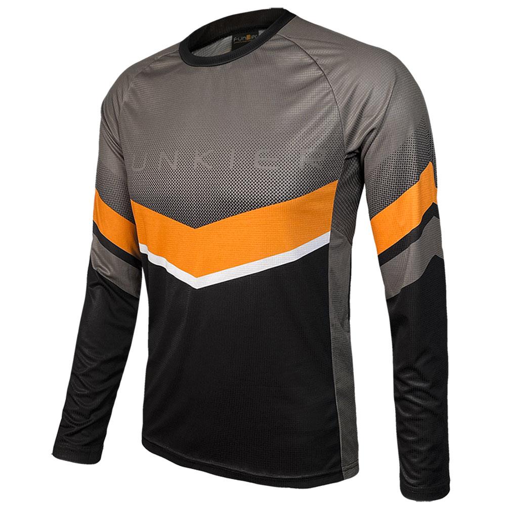 Велофутболка с длинным рукавом 13-808 JE-2120 Orange & Grey Men Enduro long sleeve raglan jersey сер 13-808