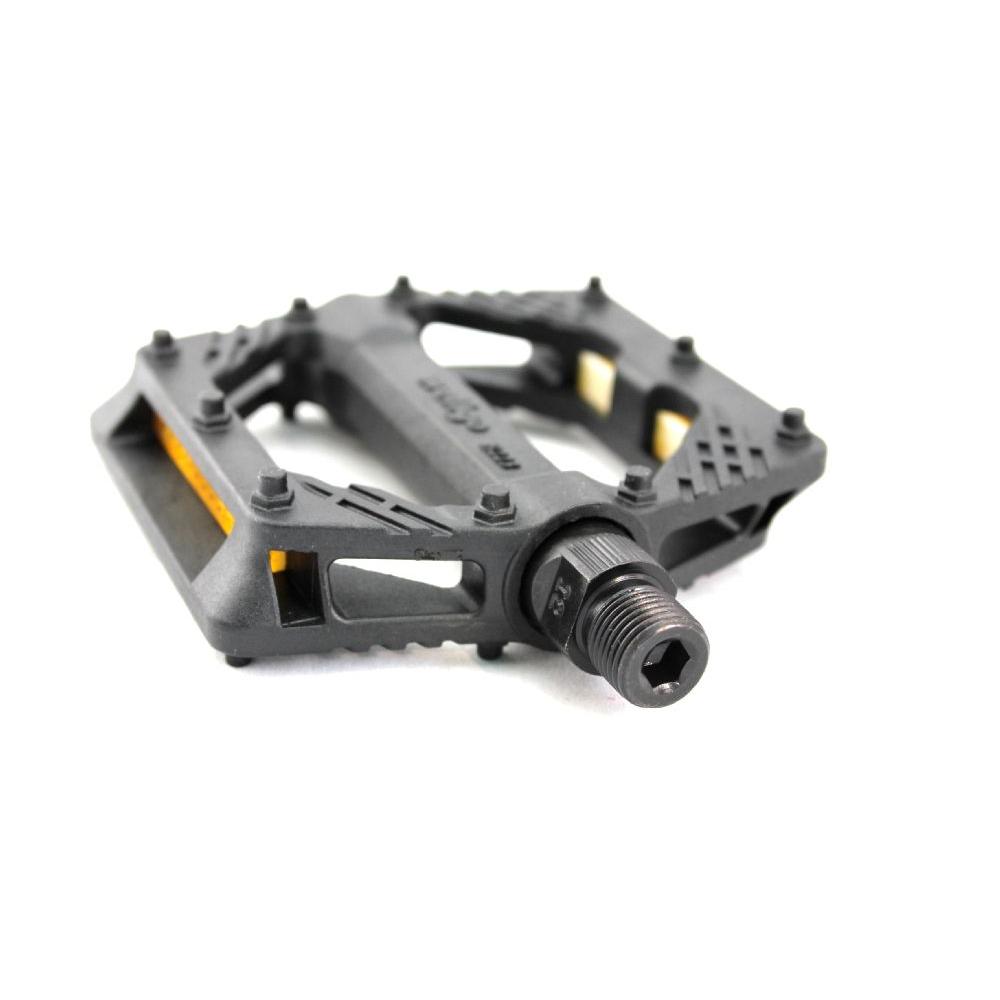 Педали 6-14228 нейлон BMX/Downhill Black B223N широкие ось Cr-Mo, 111*100*27мм, черные WELLGO 6-14228