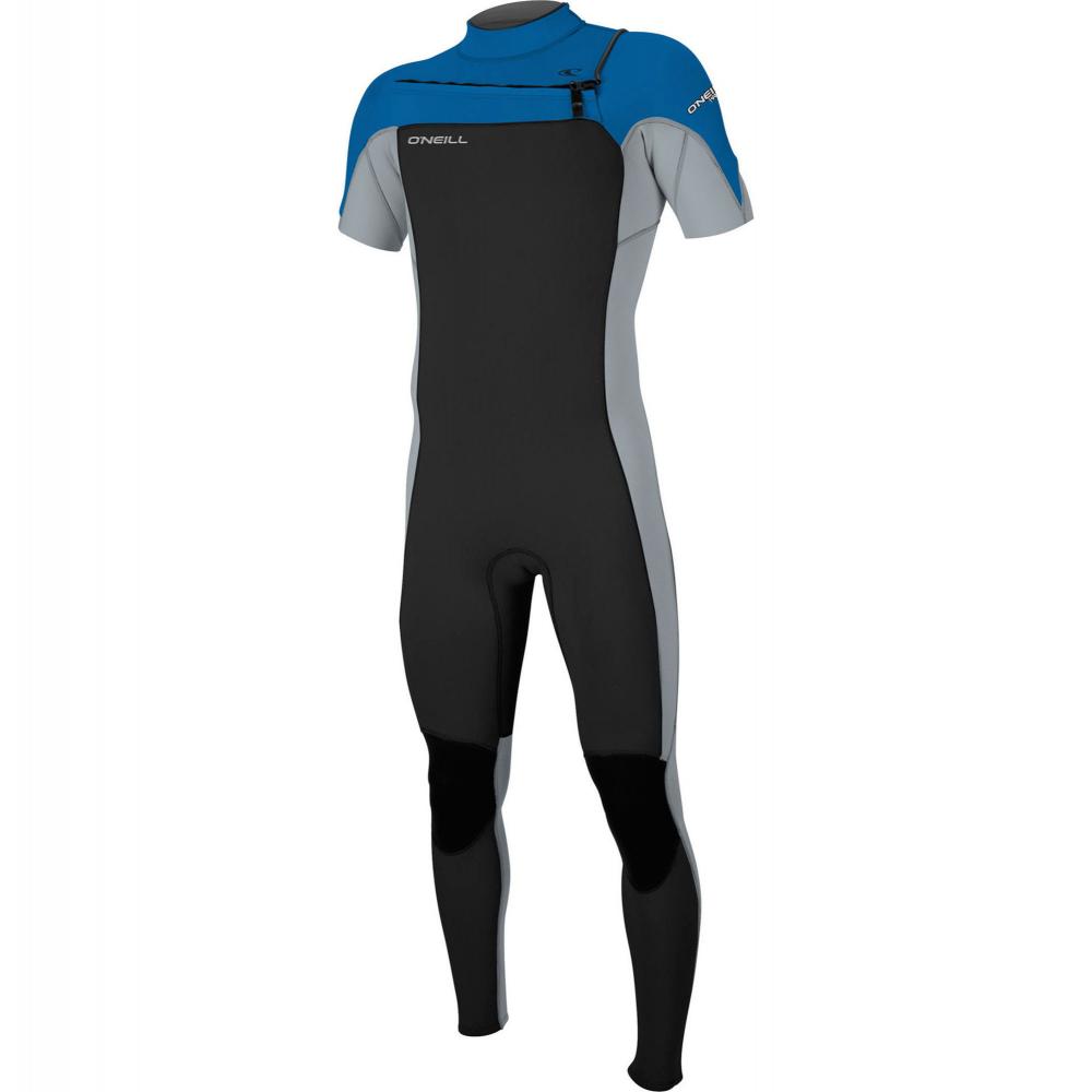 Гидрокостюм мужской длинный короткий рукав O'Neill HAMMER 2MM CHEST ZIP S/S FULL BLACK/COOLGREY/OCEA 19-060000005