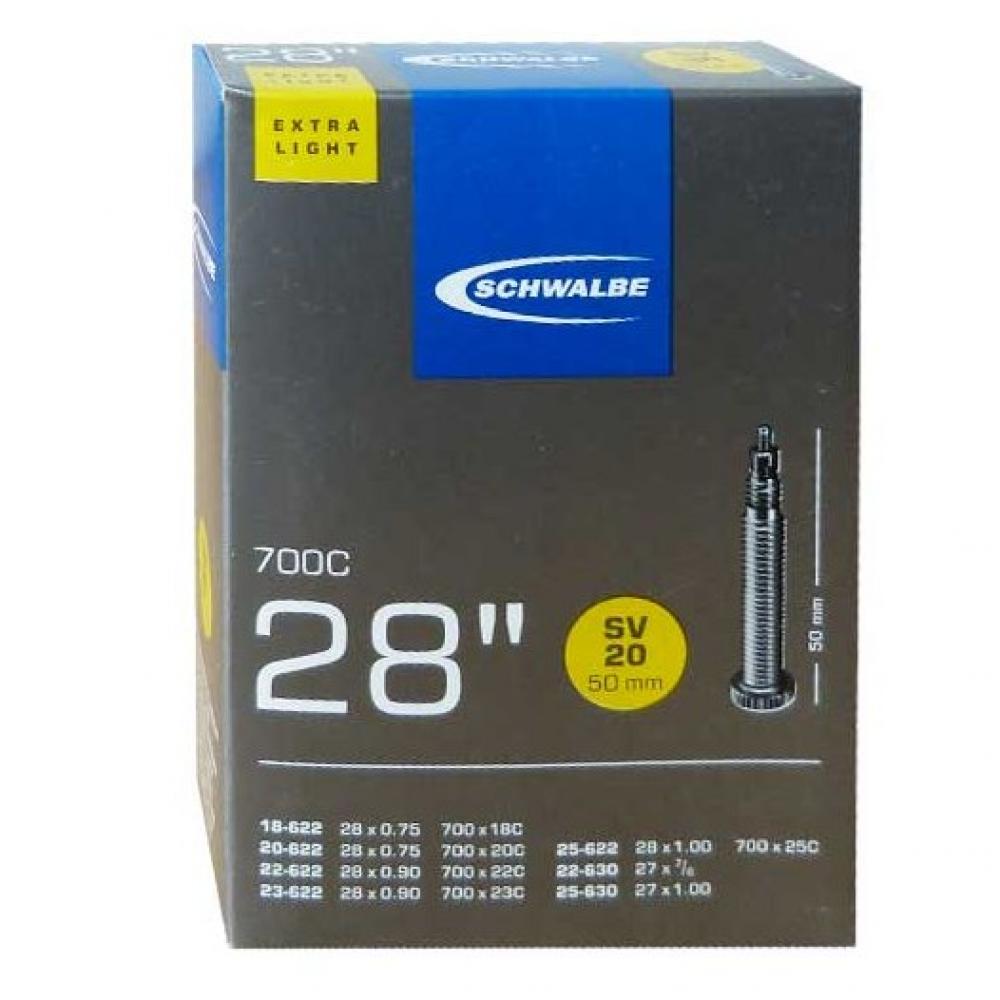 Камера. 28"/700 спорт 05-10400103 SV20 EXTRA LIGHT (18/25-622/630) IB 50mm. SCHWALBE 05-10400103