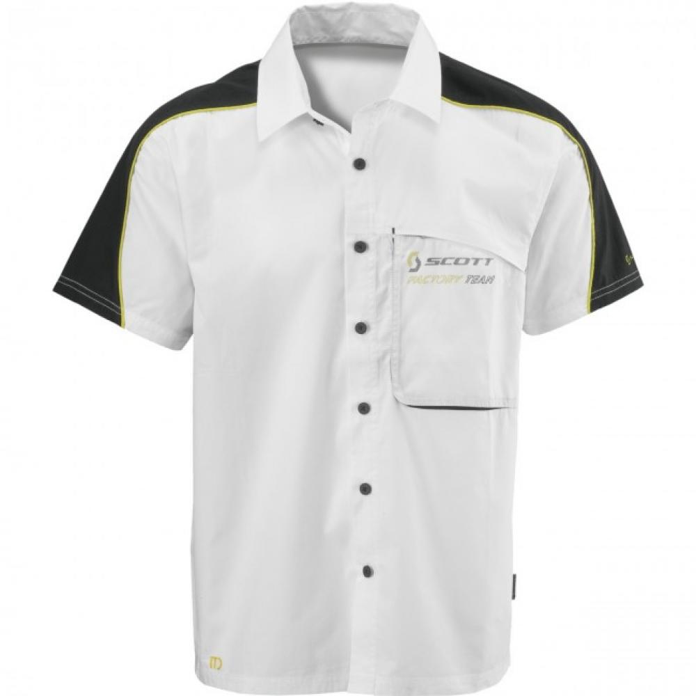 Рубашка н/пуг Scott Factory Team к/рук white/black L 30-221301-WB