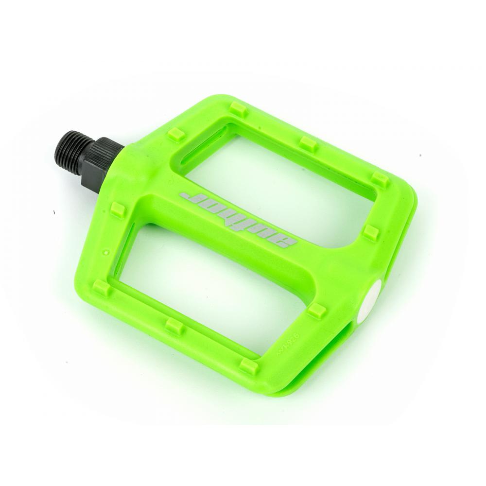 Педали 8-34200029 нейлон BMX APD-F13-Nylon широкие с отраж. ось Cr-Mo 346г неоново-зеленые AUTHOR 8-34200029