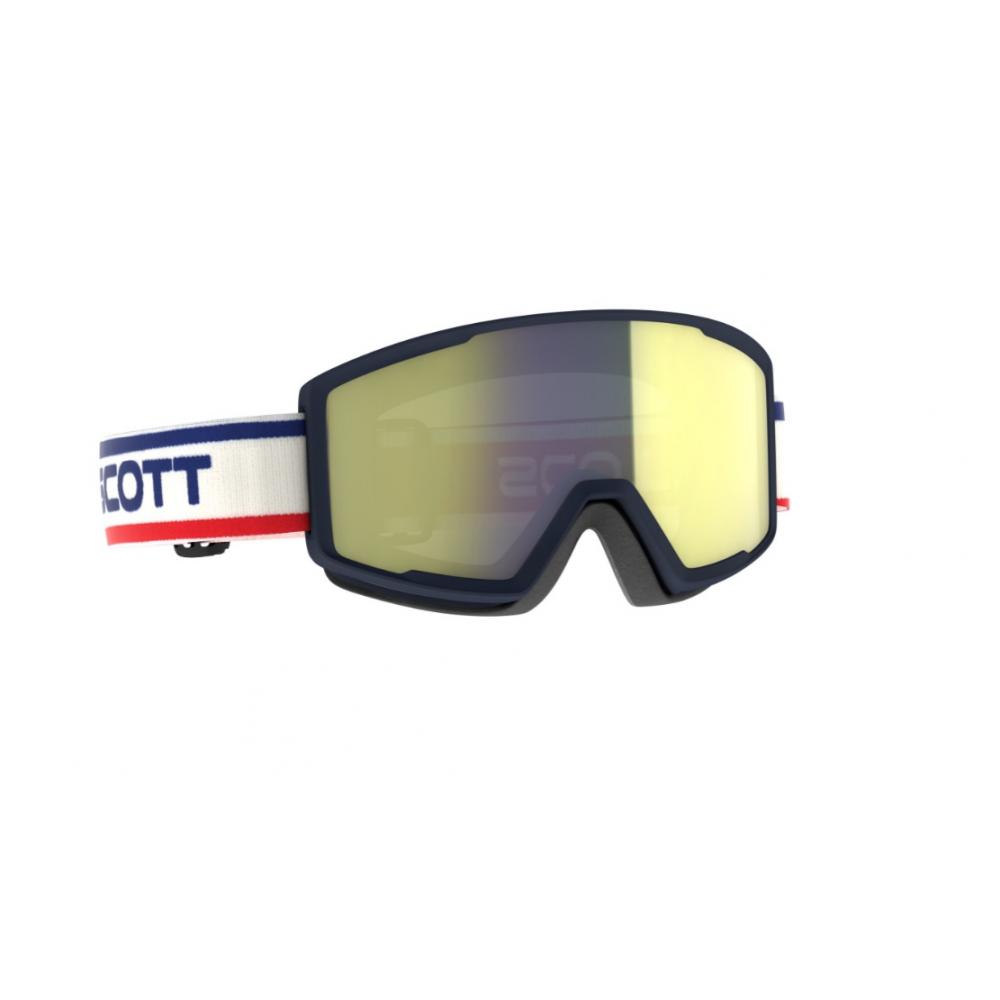 Горнолыжная маска Scott Shield beige/blue enhancer yellow chrome ES277837-7639335