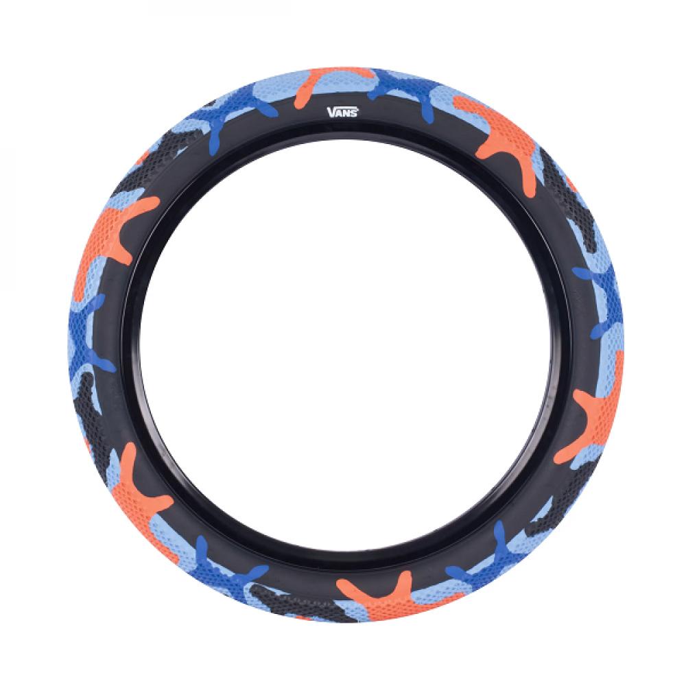 Покрышка BMX Cult x Vans сталь 2,40" 65psi (сине-оранжевый камуфляж/черный) 05-TIRE-CV-2.40-BOCAMO