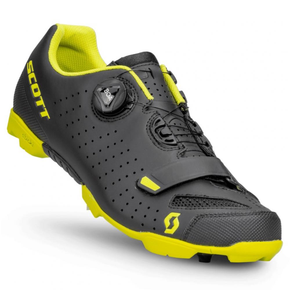Велообувь SCOTT Mtb Comp Boa (matt black/sulphur yellow) (43) 2026 ES275894-5889-43-2026