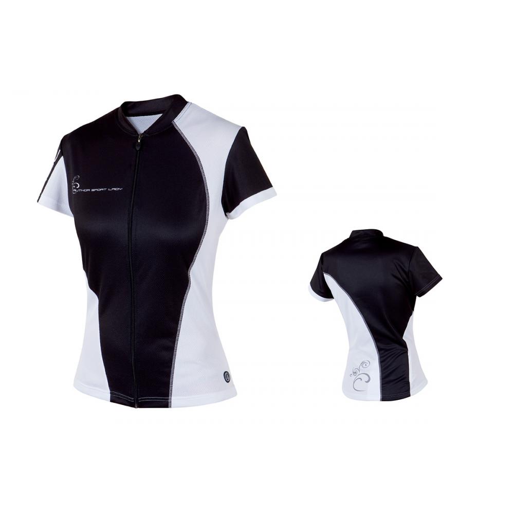 Велофутболка 8-7059537 женская Lady Sport Blk/Wht черно-белая с молнией L AUTHOR (Чехия) 8-7059537
