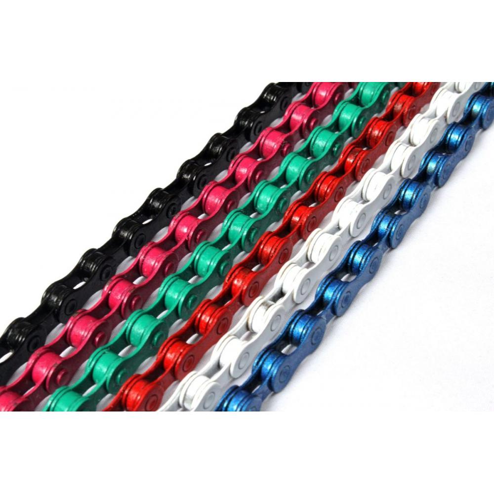 Цепь .C410TP 3-138 1/2"x1/8" 112зв. красная тефл. хром. покрыт. в коробке с замк.1скор./BMX CLARKS 3-138
