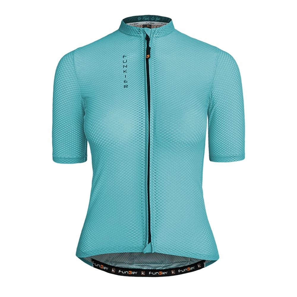 Велофутболка 13-914 женская JW-2108 Mint WOMEN elite mesh jersey с длинной молнией, мятная L FUNKIER 13-914