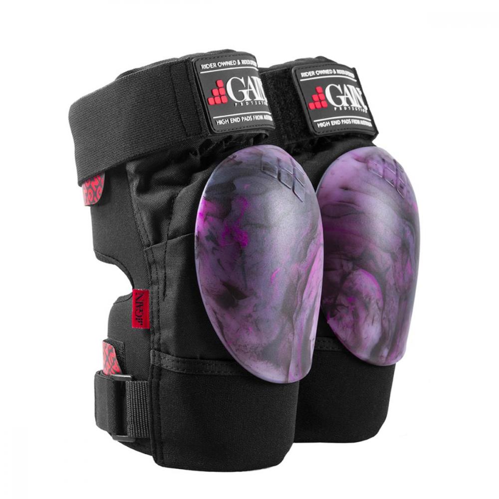 Защита 03-001250 на колени, THE SHIELD PRO hard shell knee pads размер S 32-37см фиолет-черн. GAIN 03-001250