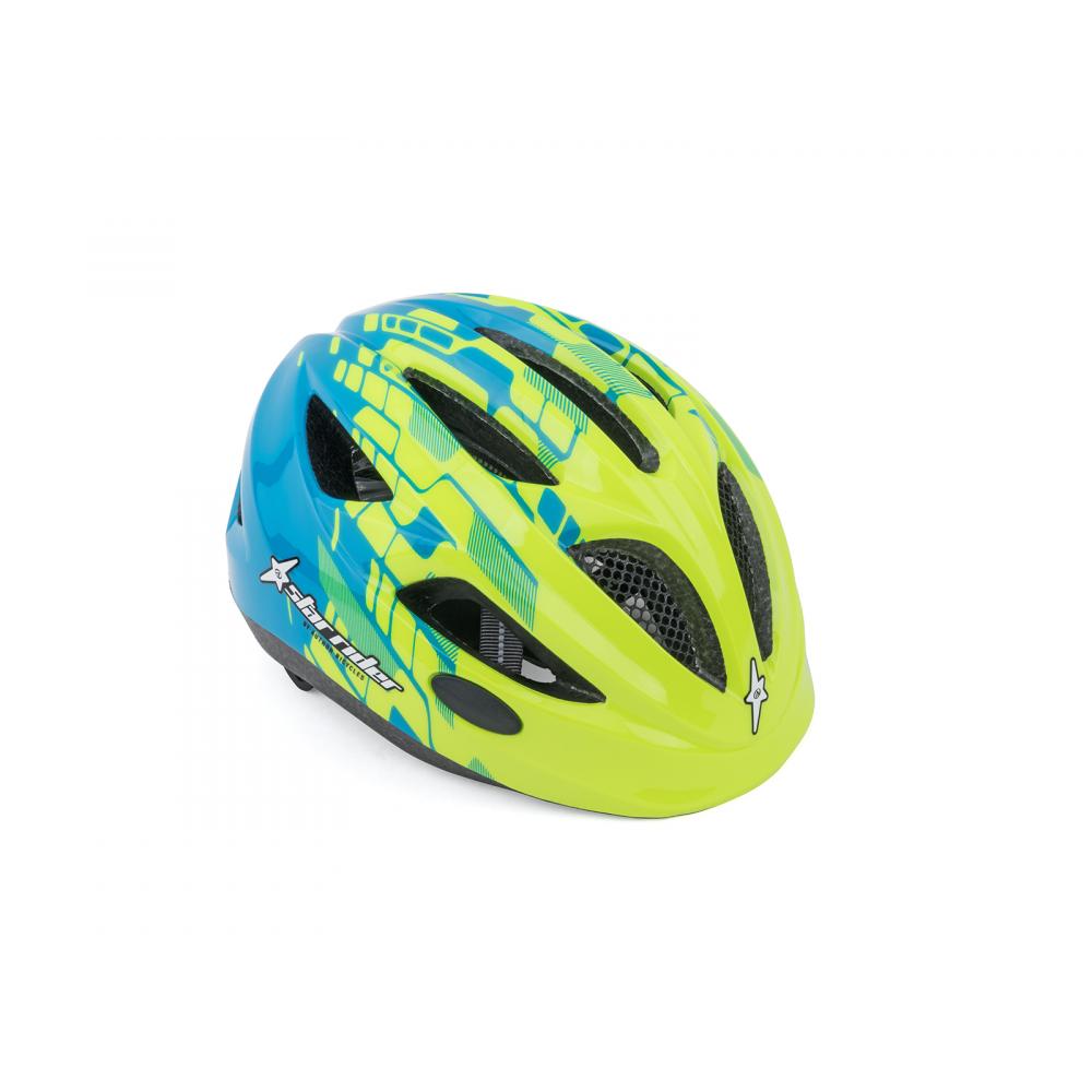Шлем 8-9090154 Star Rider Inmold подростковый 11отв 46-51cm (yellow-neon/blue) AUTHOR 8-9090154