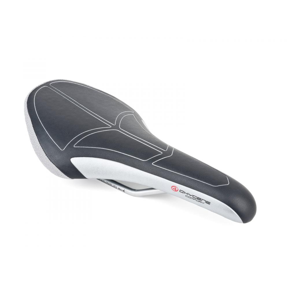 Седло 8-31050933 спорт. женское OXYGEN COMFORT 280х135мм полиуретан. наполн (20) черно-серое AUTHOR 8-31050933