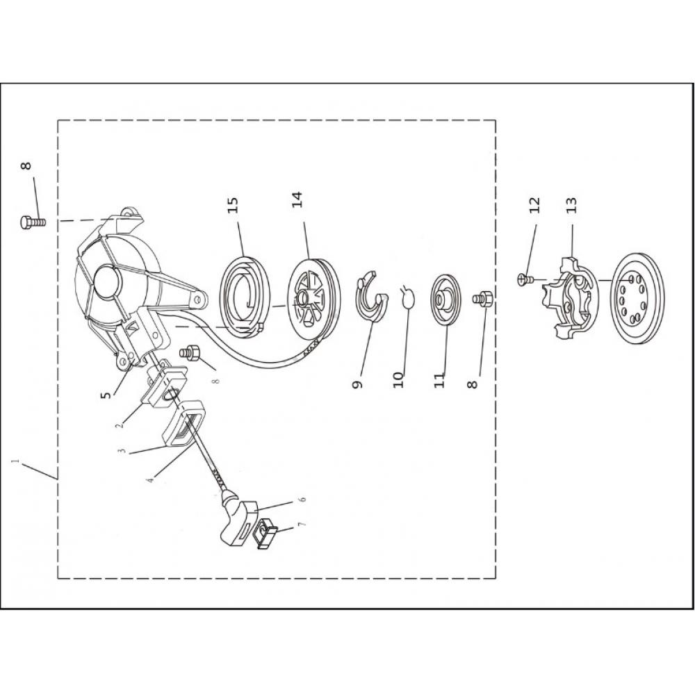 Заводной шнур стартера T2.6A (4-4) ALT2.5-02000408 22-080000112