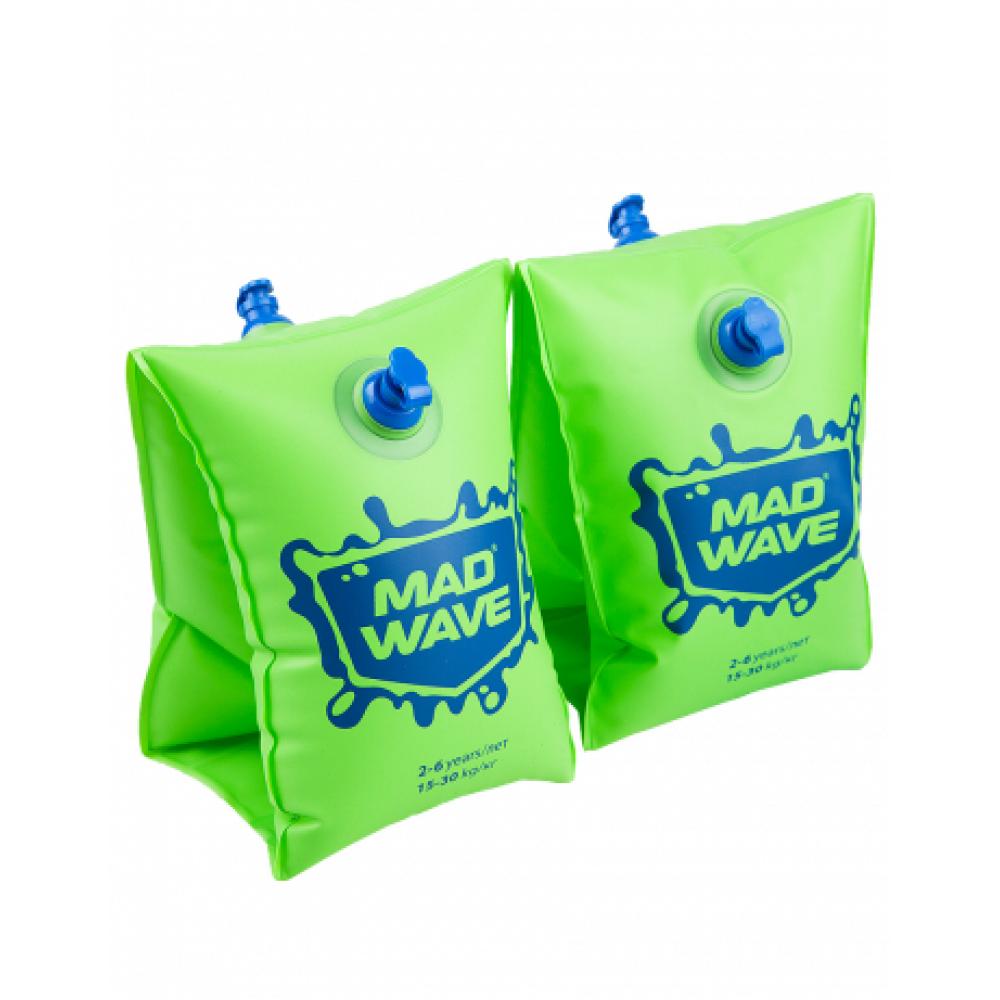 Нарукавники MAD WAVE, 12+, Green M0756 03 3 10W MADWAVE 20-010000015