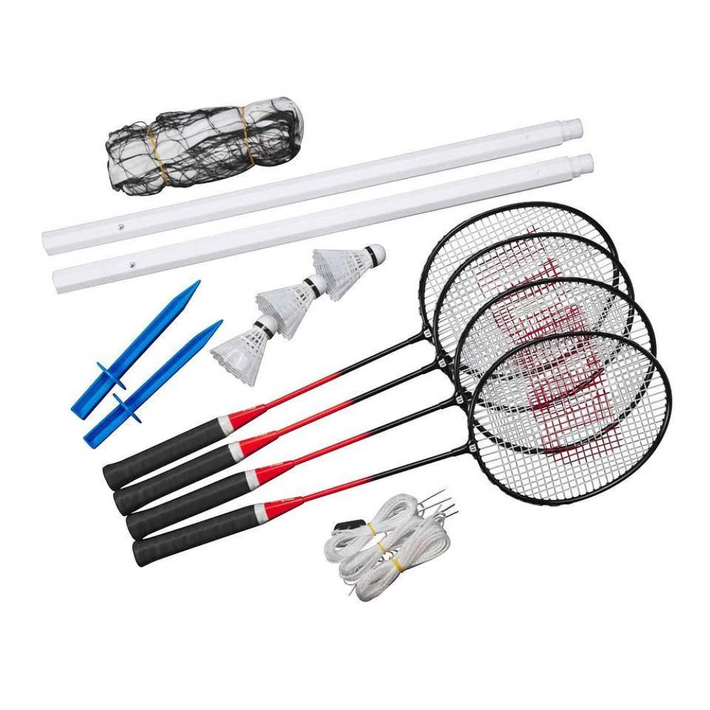 Набор для бадминтона Wilson BADMINTON 4 KIT (4 ракетки, 3 волана, сетка) WR135810F3