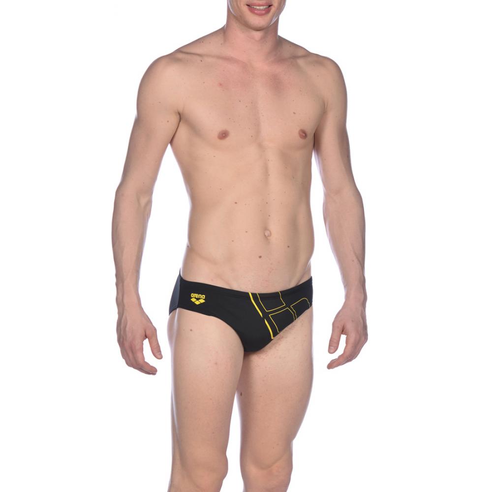 Плавки м ESSENTIALS BRIEF black-yellow star 002460 503 100 Arena 19 20 20-030000051