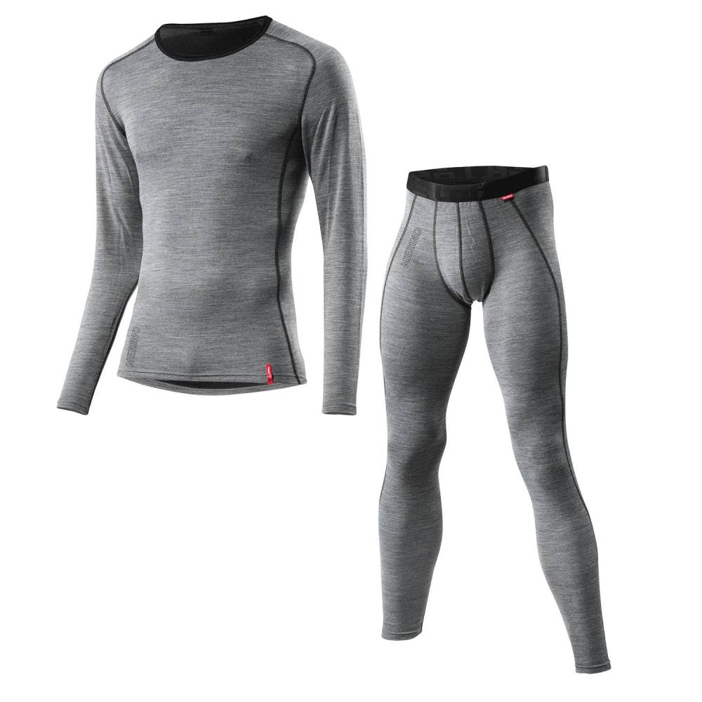 Муж.комплект Loeffler Merino (футболка, кальсоны)  (сер.) (56) 65-L17651-90056