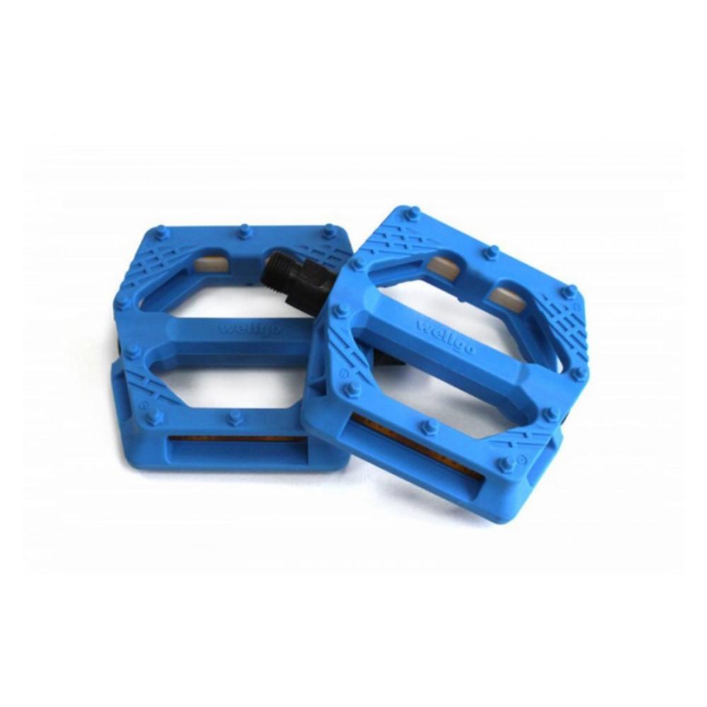 Педали 6-14227 нейлон BMX/Downhill Blue B223N широкие ось Cr-Mo, 111*100*27мм, синие WELLGO 6-14227