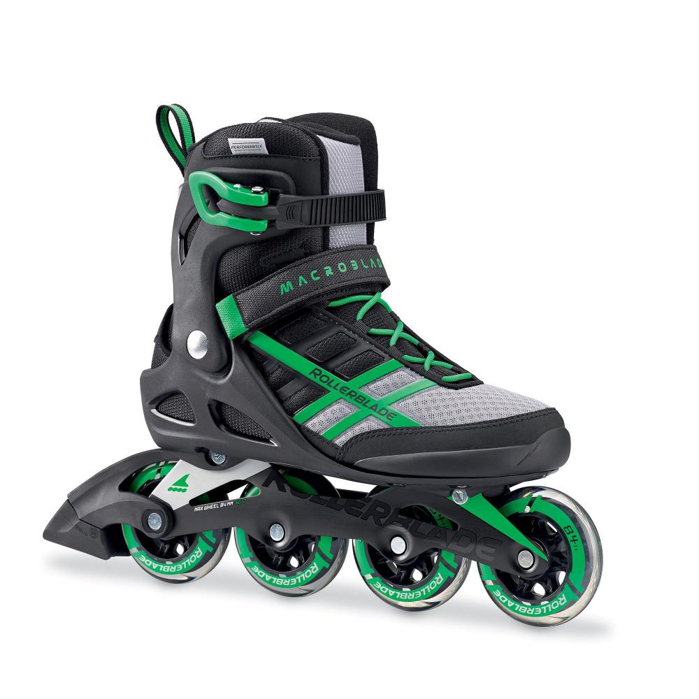 Rollerblade 18 коньки роликовые MACROBLADE 84 black/green 300 62-18-42530