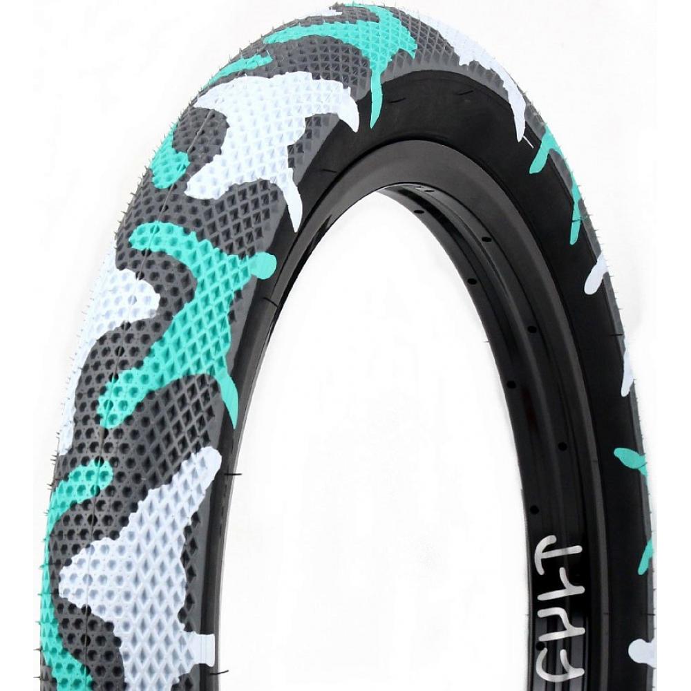 Покрышка BMX Cult x Vans сталь 2,40" 65psi (бирюзовый камуфляж/черный) 05-TIRE-CV-2.40-TCAMO