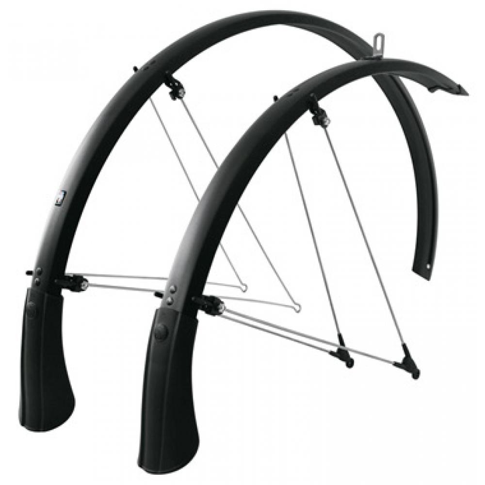 Крылья 0-10433 металлопласт. SKS-10433 Bluemels 45mm, 28", черные. с брызгов., Trekking (Германия) 0-10433