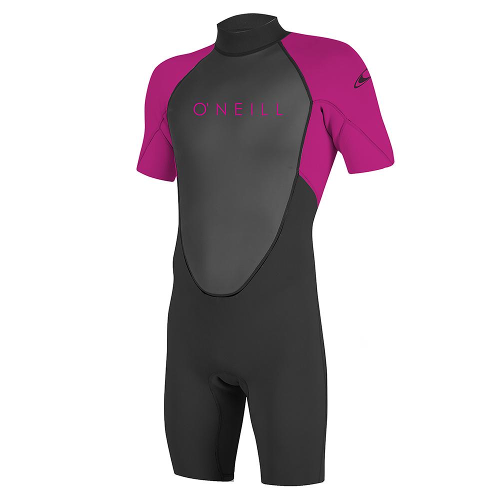Гидрокостюм детский короткий O'Neill YOUTH REACTOR-2 2MM BACK ZIP S/S SPRING BLACK/BERRY 12 S21 21-100000358