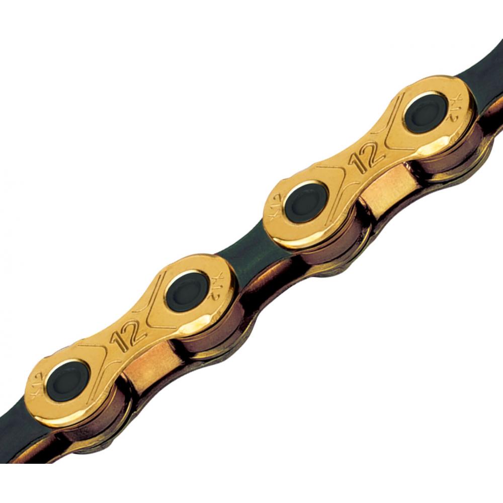 Цепь 5-303510 X12 Ti-N Gold/Black 11/128" 12ск. 126 звеньев с замком, X Bridge, д/SHIMANO/SRAM, покр 5-303510