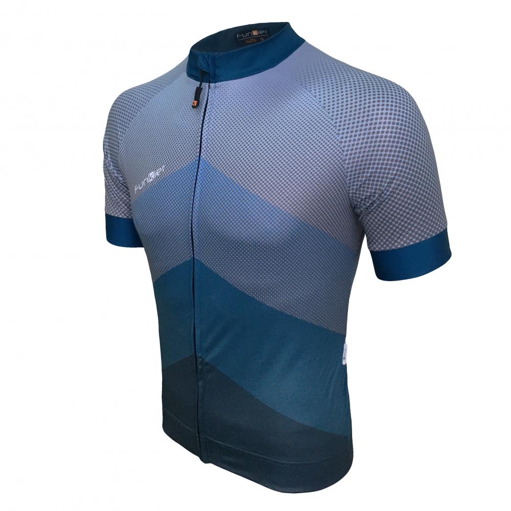 Велофутболка 12-807 PIACENZA-2 J-848-2 Blue Men Pro Jersey с длинной молнией, с водонепрон. карман,  12-807