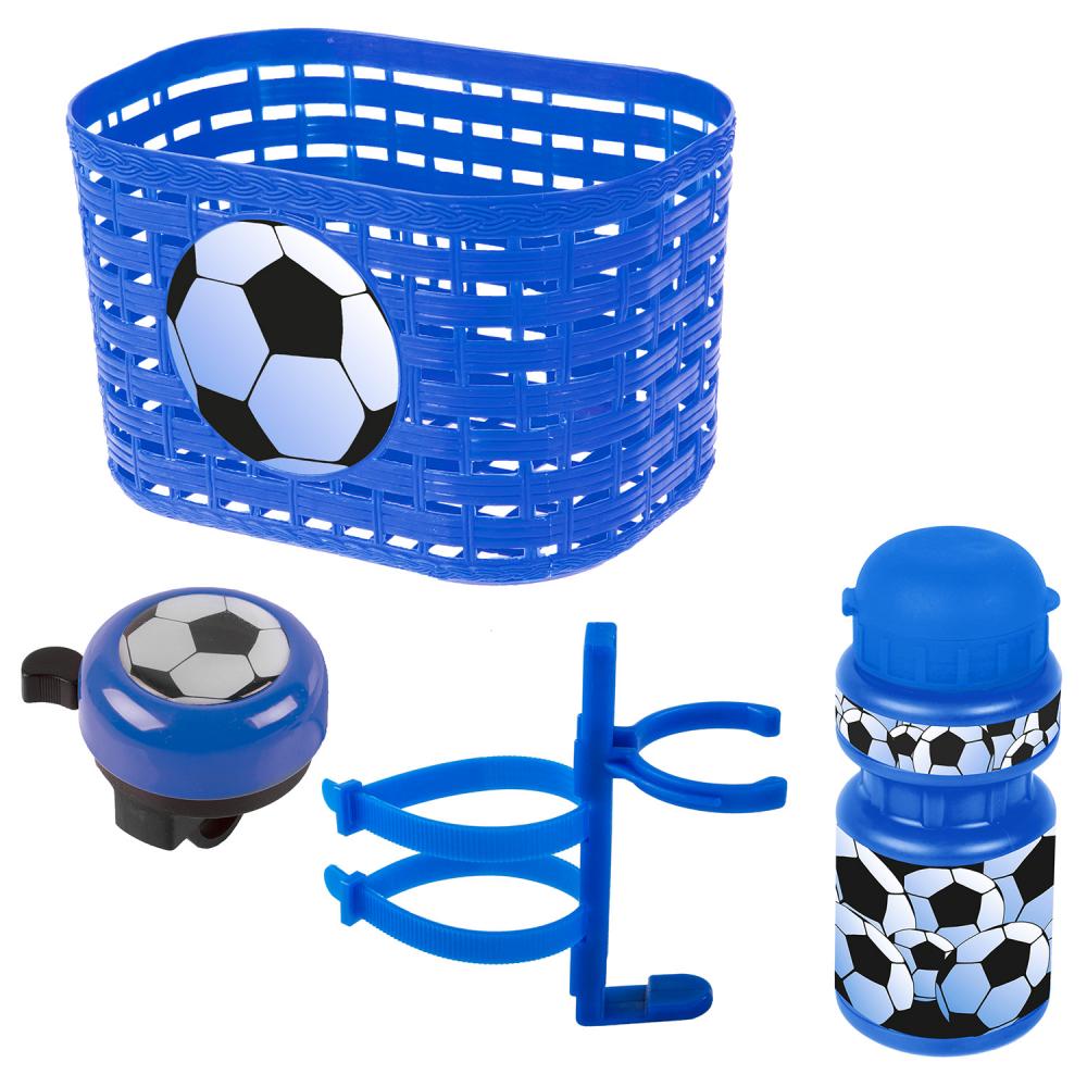 Корзина+фляга+звонок 5-650041 комплект синий "футбол" VENTURA KIDS 5-650041