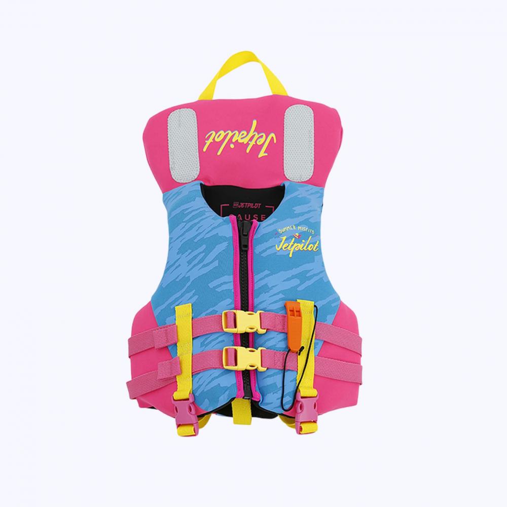 Спасательный жилет неопрен детский Jetpilot Cause Kids ISO 100N Neo Vest Girls blue/pink S23 (19087, 23-050000078