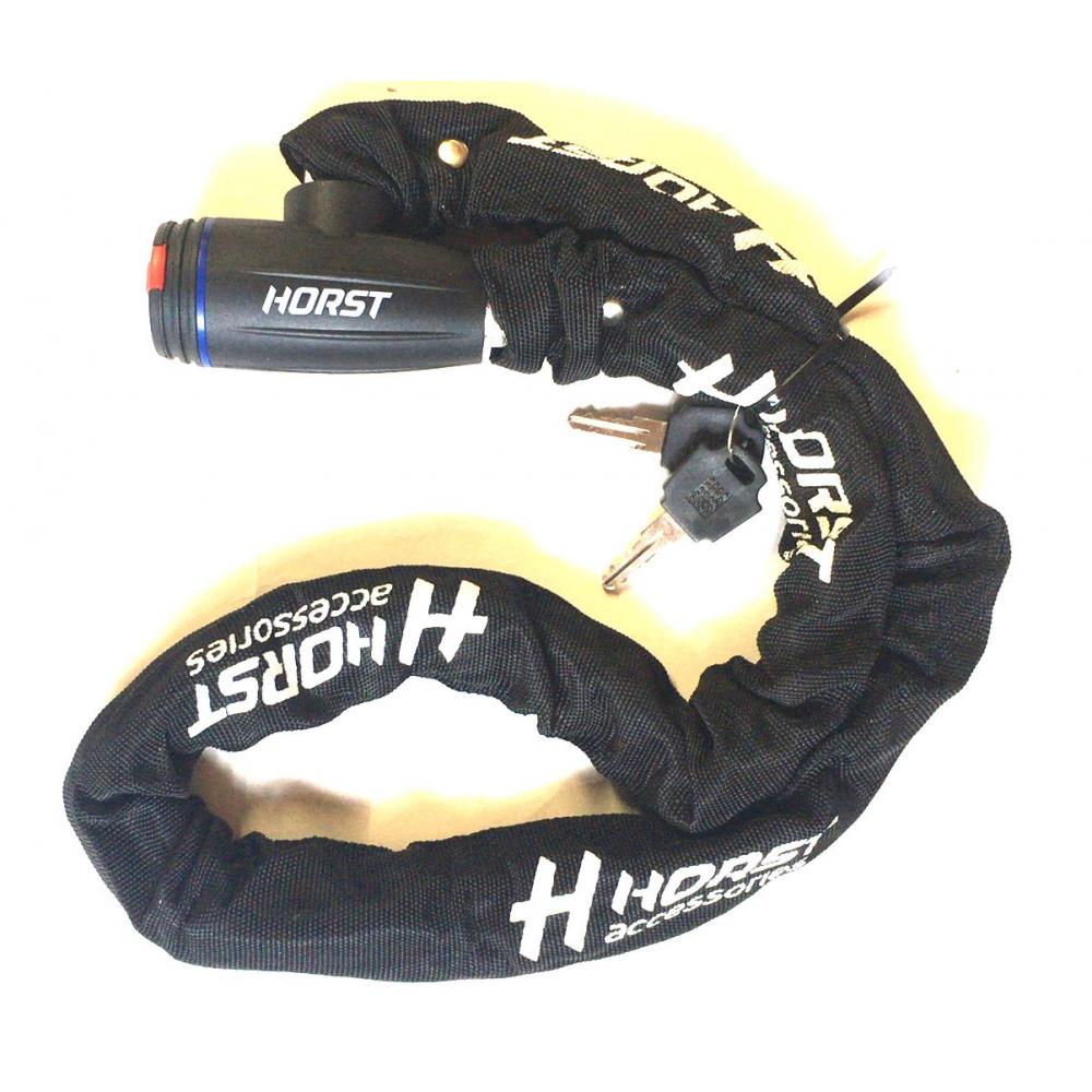 Замок 09-100238 вело цепь 8х1200мм на ключе черный HORST 09-100238