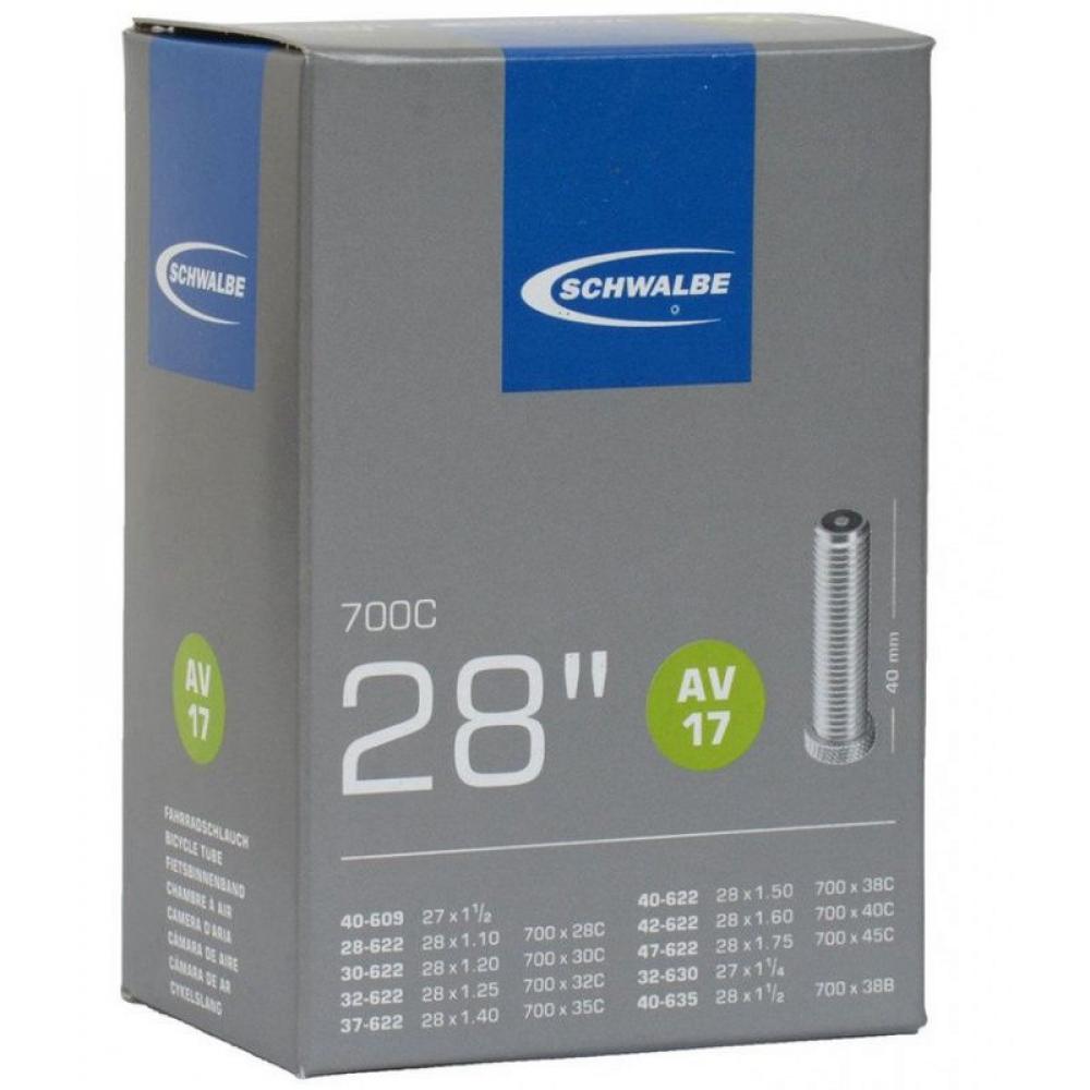 Камера. 28" авто 05-10400070.01 AV17 28х1.10-1.75 (28/47-622/635) VM AGV 40mm. SCHWALBE 05-10400070.01