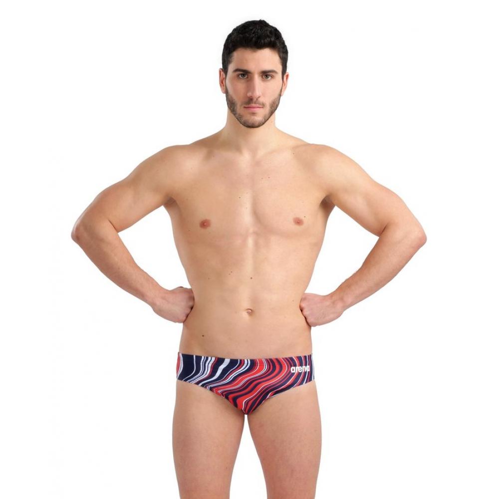 Плавки м SWIM BRIEFS MARBLED navy-red multi 005554 740 90 Arena 23 23-090000240