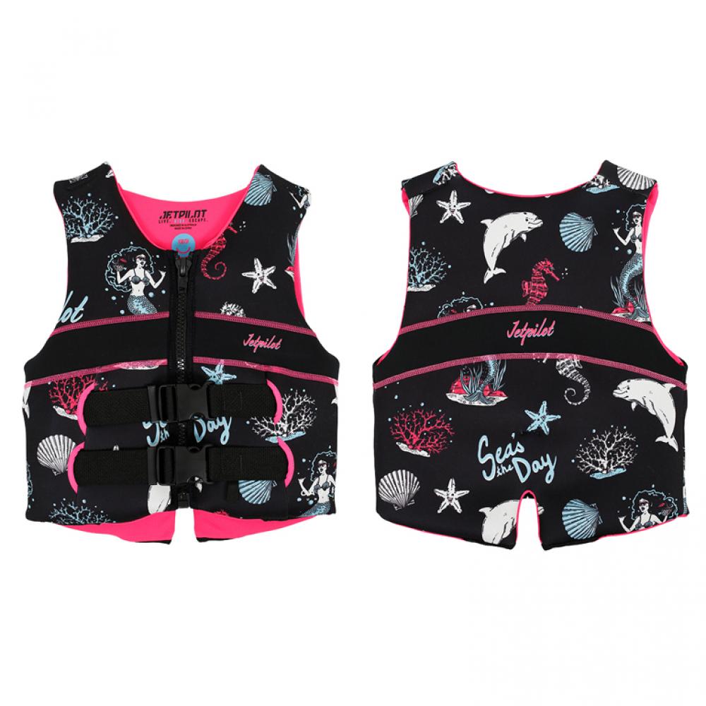 Спасательный жилет неопрен детский Jetpilot Cause Youth ISO 50N Neo Vest Black/Pink 12-14 years S21 21-100000425