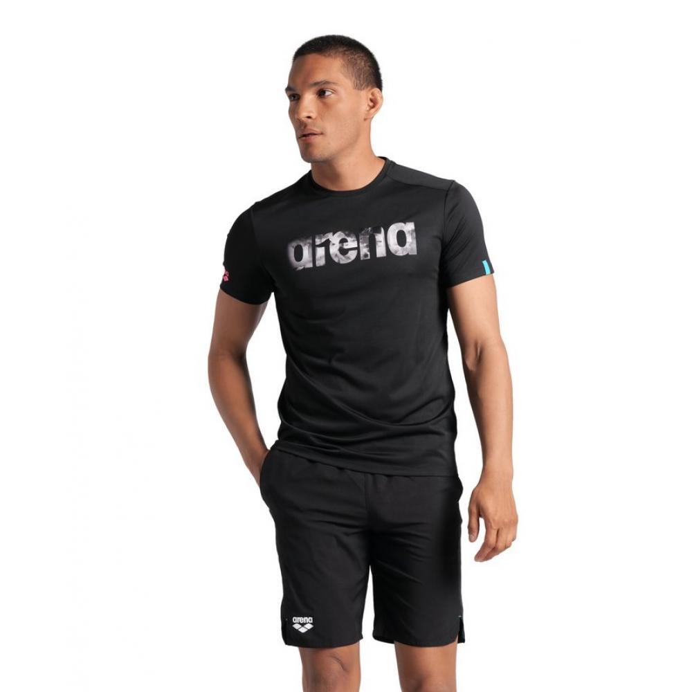 Футболка t-shirt logo black-white 5337510 l arena 24 25 26-0400000018