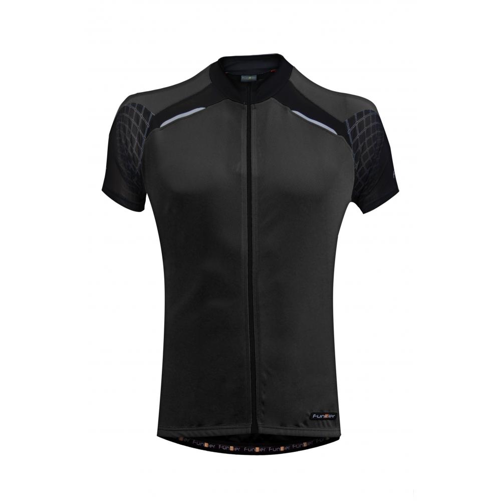 Велофутболка 12-576 детская Firenze Kids J-730-7-K Black Kids SS Jersey с молнией M(10) черная FUNK 12-576