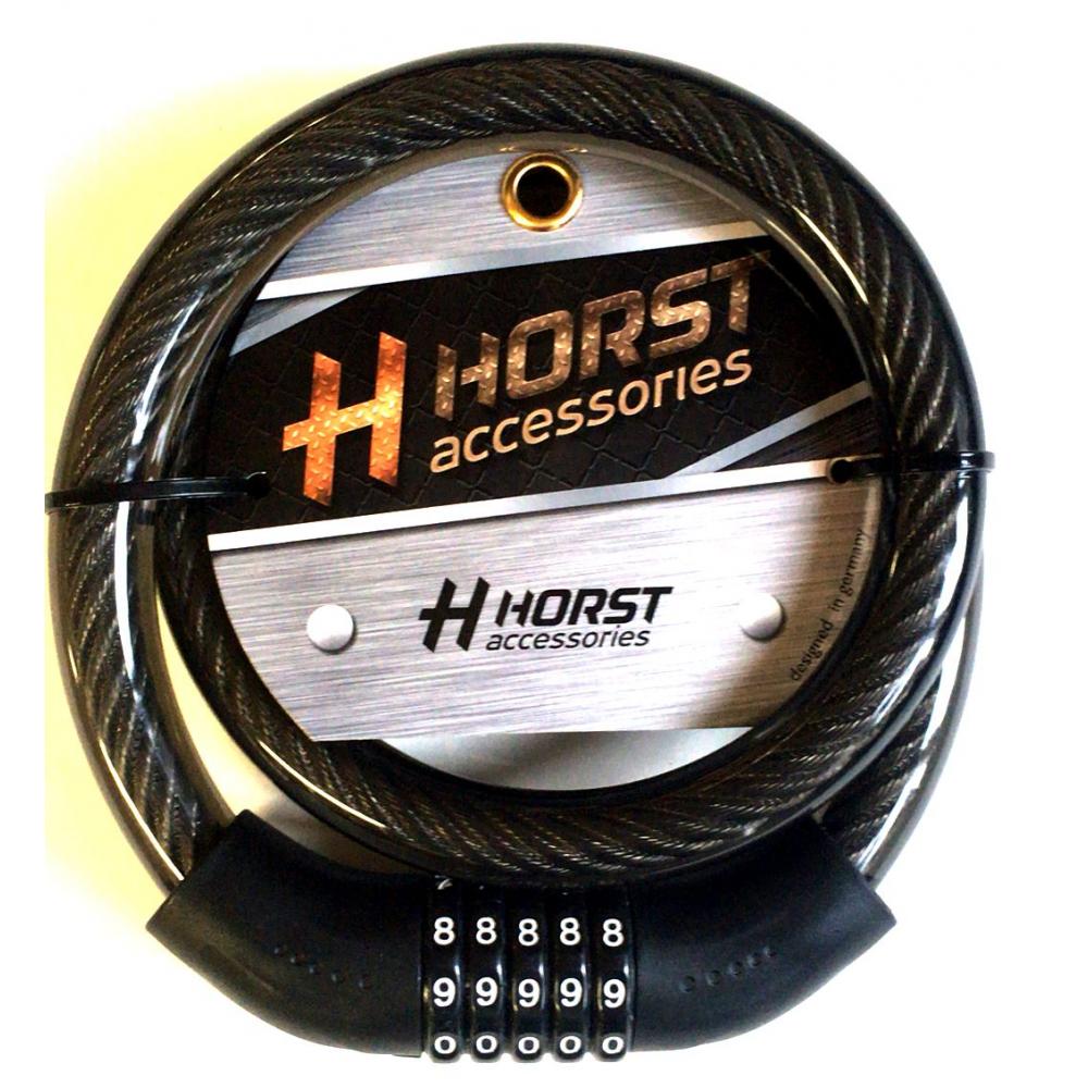 Замок 09-100085 вело кодовый (5 разрядов) 20х1000мм черный HORST 09-100085